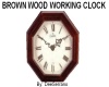BROWN WOOD WORKING CLOCK