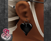 Heart Earrings Black
