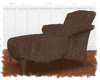 BrownCroc Leather Chaise