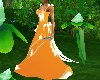 Orange Gown with Flower