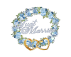 JUST MARRIED WREATH BLUE