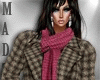 MZ!  Fur coat+scarf  pnk