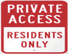 residents only sign