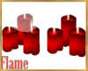 red heart floor candles