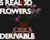 5 REAL3D FLOWERS 1 STAND