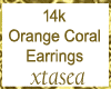 14k Orange Coral Earring