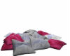 white pink pillows