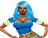 BLUE CROP TOP YELLOW TRM