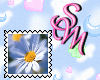 Blue Daisy Flower Stamp