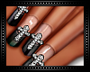 ♡Cross Blk French Nail