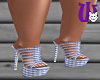 Spring Gingham Heels blu