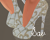 White/Gold Pumps