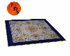Art deco blue sq rug