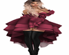 Ruffle wine-red Dress