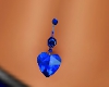 RB Heart Belly Ring Blue
