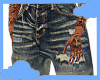 Puzzled denim shorts