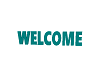 Teal Welcome sign