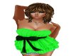 green frilly bow top