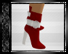 Red & White Suede Boots