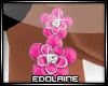 E~ Pink Flower Earrings