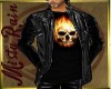 Blk Leather Jacket-Skull