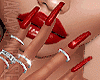 RED NAILS + RINGS