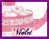 (V) Pink /white tea set