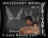 Lace Bunny Ears Slvr M/F