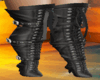 Black Long Boots Leather