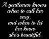 A gentleman knows