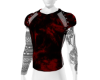 red  studded mesh top