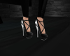 silver heel black shoes