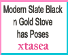 Slate Black Stove Poses