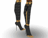 black&gold leather boots