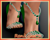 Jeweled Green Heel