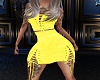 Yellow Laceup Sexy Dress