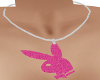 Pink play boy necklace