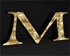M Letter Black Gold