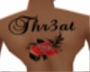 Thr3at Rose Back Tattoo