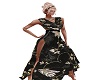 NA-Blk Floral Gown