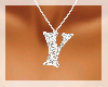 [DF] Y silver necklace