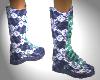 Blue flower boots