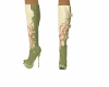 green floral boots