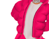 pink puffer coat