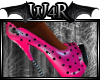 W*Black & Pink Stud Heel