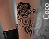 Rose Left Leg Tattoo.