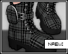 Combat boots plaid black