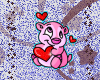 Pink bear with heart