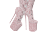 Lace Boots Pink
