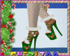 C*X-mas green bow heels
